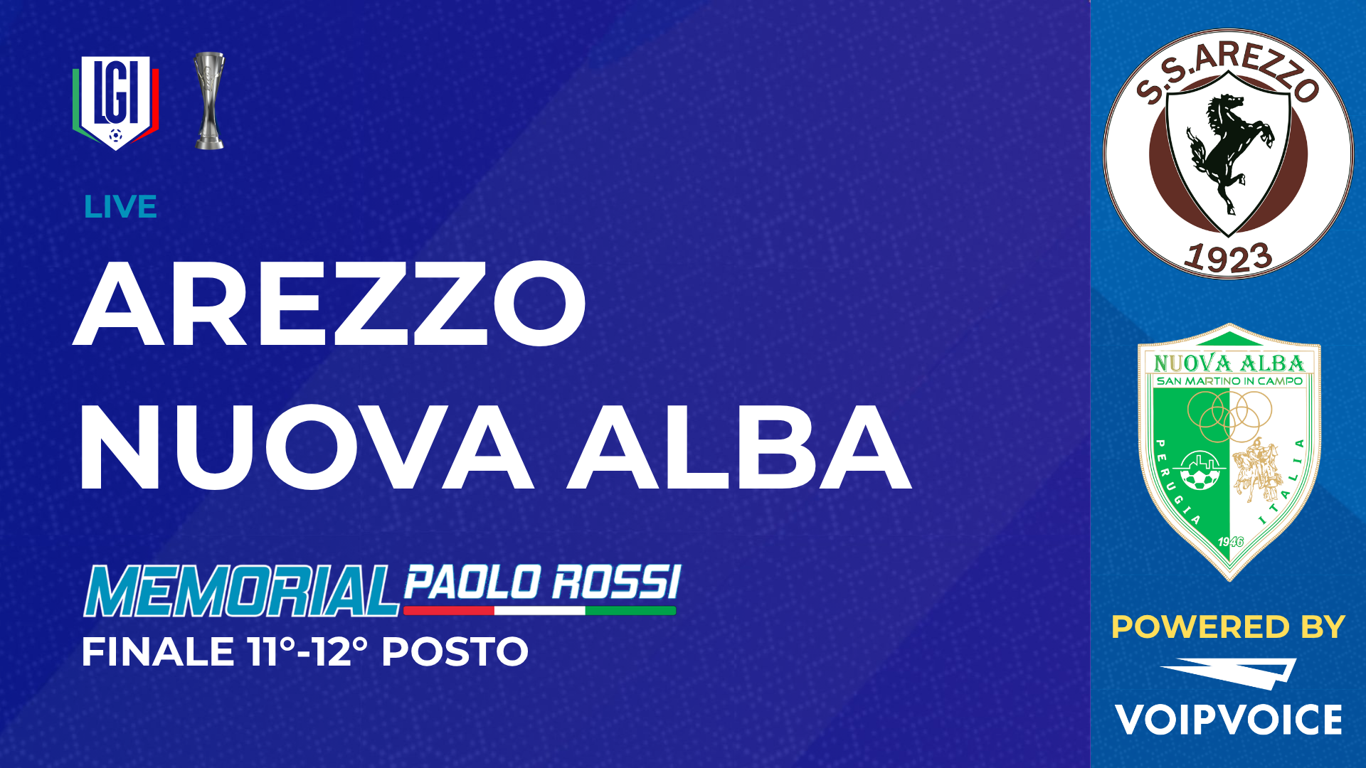 Arezzo - Nuova Alba | Finale 11°-12° posto, Paolo Rossi Maschile | stagione 2026/27