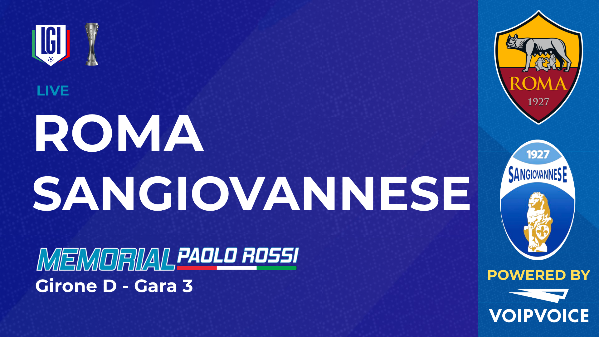 Roma - Sangiovannese | Paolo Rossi Maschile | stagione 2026/27